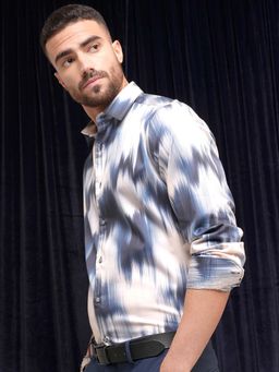 LOCOMOTIVE - Men Multi-Color Printed Collar Relaxed Fit Party Shirt