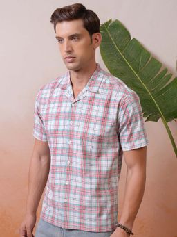 LOCOMOTIVE - Men Multi-Color Checks Collar Relaxed Fit Shirt