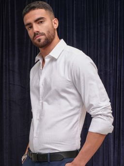 LOCOMOTIVE - Men White Printed Full Sleeves Shirt