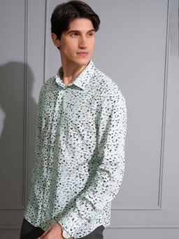 LOCOMOTIVE - Men Blue Printed Party Shirt