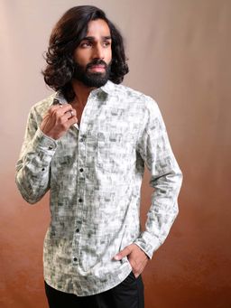 LOCOMOTIVE - Men Grey Printed Slim Fit Shirt