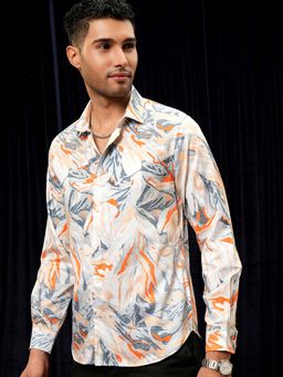 LOCOMOTIVE - Men Multi-Color Cotton Printed Party Shirt