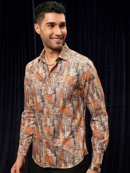 LOCOMOTIVE - Men Multi-Color Cotton Printed Party Shirt