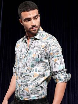 LOCOMOTIVE - Men Multi-Color Cotton Abstract Printed Shirt