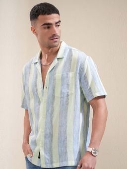 LOCOMOTIVE - Men Multi-Color Mocklino Collar Relaxed Fit Shirt