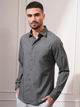 LOCOMOTIVE - Men Grey Solid Formal Shirt