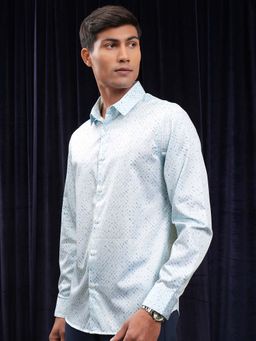 LOCOMOTIVE - Men Light Blue Cotton Printed Shirt