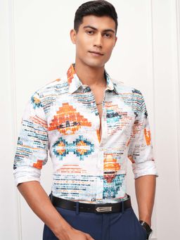 LOCOMOTIVE - Men Multi-Color Print Slim Fit Party Shirt