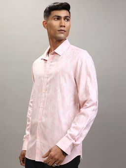 LOCOMOTIVE - Men Light Pink Slim Fit Full Sleeves Shirt