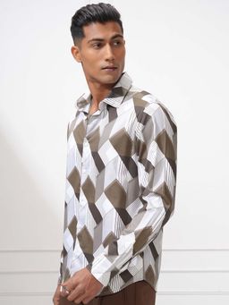 LOCOMOTIVE - Men Multi-Color Cotton Printed Party Shirt