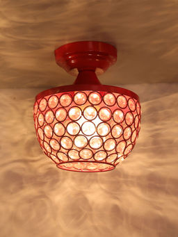 Homesake - Semi Crystal Mount Ceiling Light Red