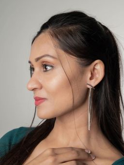 White Lies - Silver Snake Bone Earrings