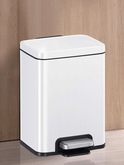 OBSESSIONS - Fingerprint Resistant Step Dustbin with Liner - 12 Litre - White