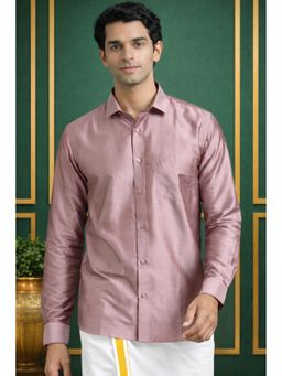 TATTVA - Mens Pink Toned Polyester Opaque Slim Shirt