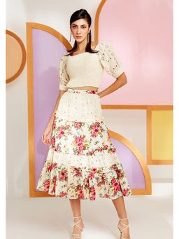 BOHO-CHIC By Sukriti Jain - Off White The Gorgeous Mix and Match Skirt
