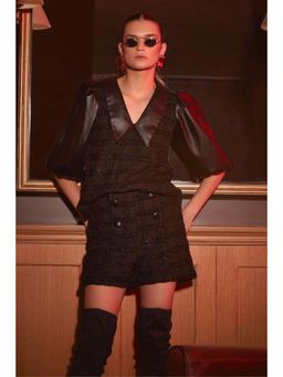 BOHO-CHIC By Sukriti Jain - Black Metallic Tweed Shorts