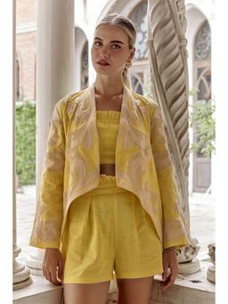 BOHO-CHIC By Sukriti Jain - Honeycomb Embroidered Overlay Jacket