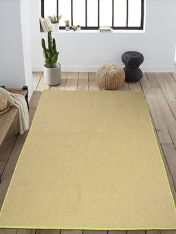 Saral Home - Green Cotton Anti-Skid Jacquard Carpet -120x180 Cm