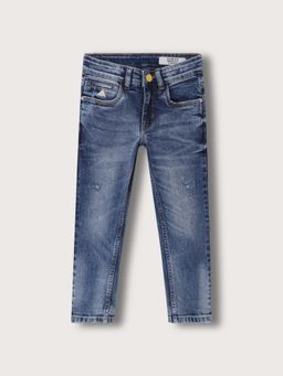 Blue Giraffe - Boys Blue Washed Slim Fit Jeans