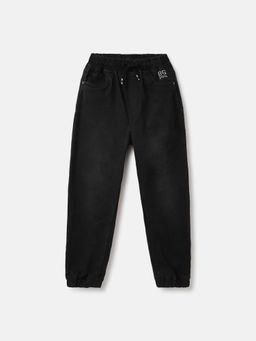 Blue Giraffe - Boys Black Washed Regular Fit Mid-Rise Jeans