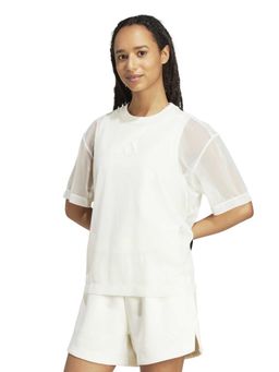 adidas - White Solid Half Sleeves T-Shirt