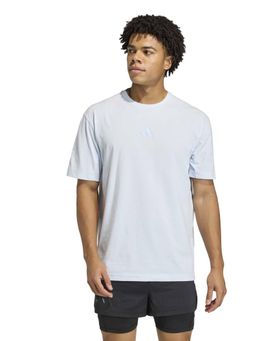 adidas - Blue Solid Half Sleeves T-Shirt