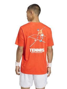 adidas - Orange Printed Half Sleeves T-Shirt