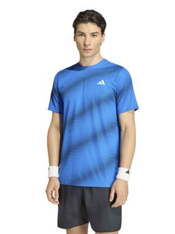 adidas - Blue Printed Half Sleeves T-Shirt
