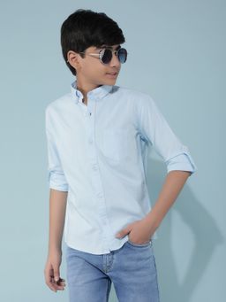 CRIMSOUNE CLUB - Boys Blue Cotton Shirt