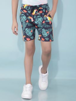 CRIMSOUNE CLUB - Boys Navy Blue Floral Print Shorts