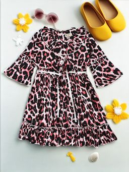 Bella Moda - Girls Casual Printed Multi-Color Dress