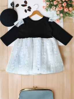 Bella Moda - Girls Solid Fit & Flair Party Wear White Dress