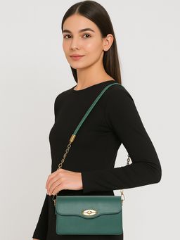 ESBEDA - Women Green Twist Satchel Sling Bag