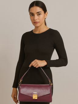 ESBEDA - Women Maroon Structured Crafted Sling Bag