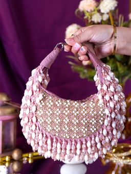 SWISNI - Women Mauve Embellished Moon Mini Bag