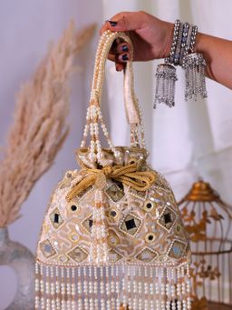 SWISNI - Gold Mirror Potli Bag