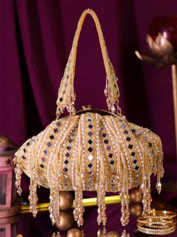 SWISNI - Gold Mirror Potli Bag
