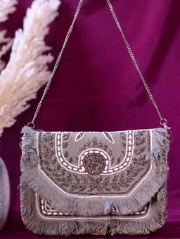 SWISNI - Women Grey Banjara Sling Bag
