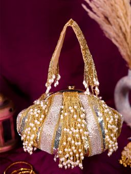 SWISNI - Multi-Color Pearl Potli Bag