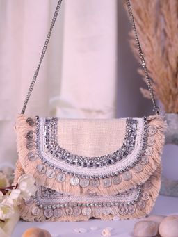 SWISNI - Women Beige Banjara Sling Bag