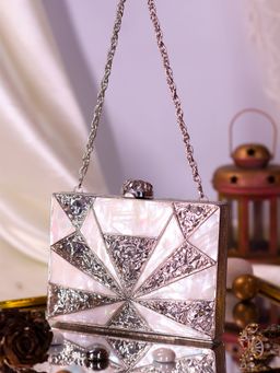 SWISNI - Women Silver MOP Clutch