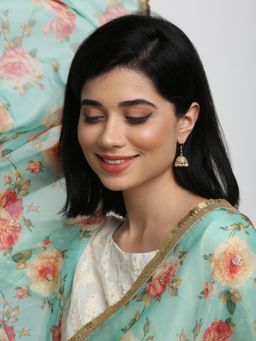 Ruby Raang Studio - Gold-Toned Dome Shaped Jhumkas Earrings