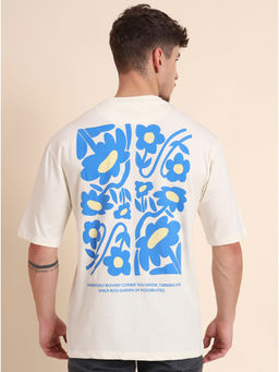 JadeBlue - Men Off White Printed T-Shirt