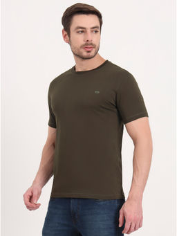 JadeBlue - Men Olive Solid T-Shirt
