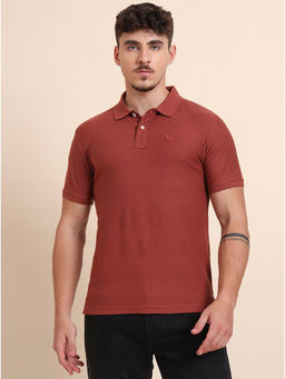 Greenfibre - Men Rust Solid Polo T-Shirt