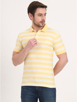 Greenfibre - Men Yellow Stripes Polo T-Shirt