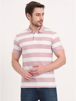 Greenfibre - Men Pink Stripes Polo T-Shirt