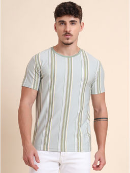 JadeBlue - Men Green Stripes T-Shirt