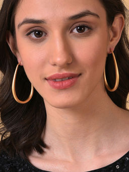 Sohi - Gold Toned Contemporary Hoop Earrings