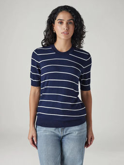 Levi's - Women's Navy Blue Stripes Top